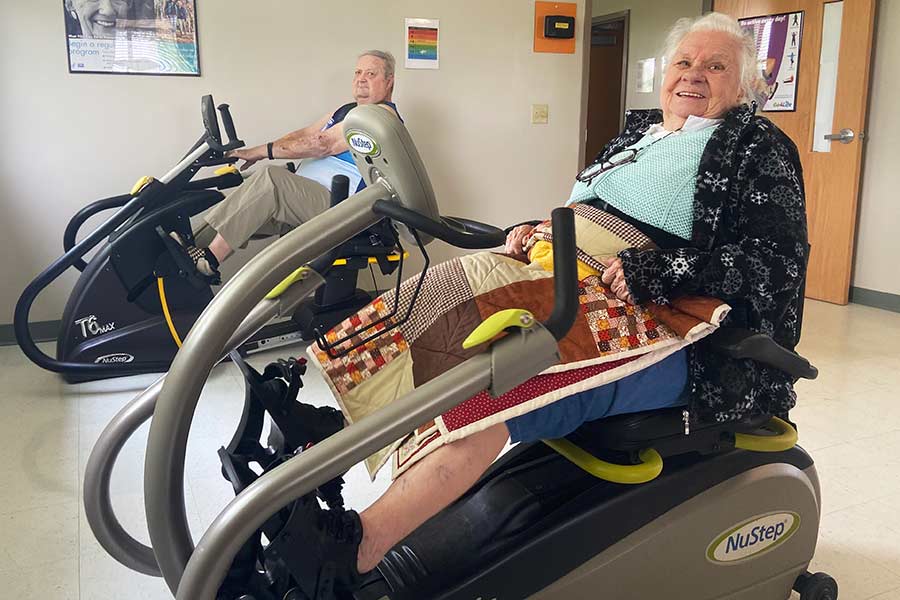 Residents exercise at Gordon Behrents Senior Center.