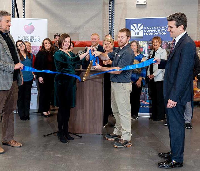 Ribbon-cutting of the new River Bend Food Bank, Galesburg Branch and FISH of Galesburg food pantry