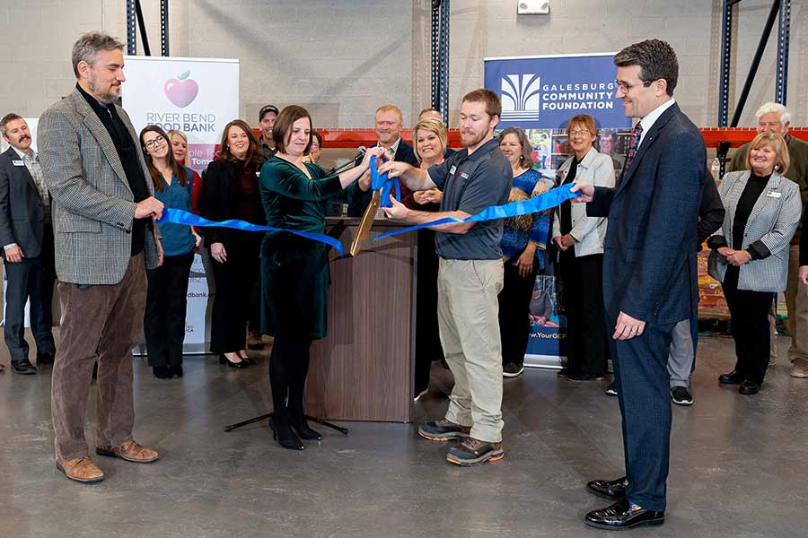 Ribbon-cutting of the new River Bend Food Bank, Galesburg Branch and FISH of Galesburg food pantry