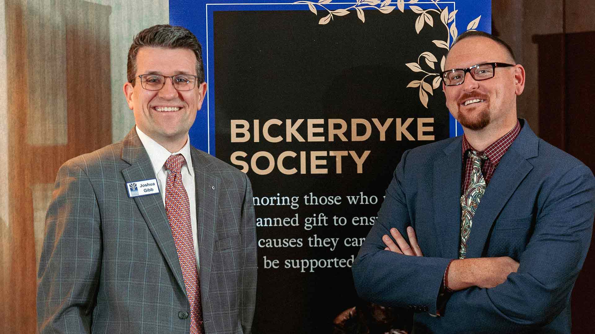 Joshua Gibb and Ken Springer at the Bickerdyke Society reception.