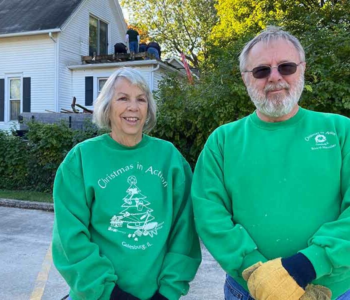 Steve and Doris Medhurst at a home they're working on as volunteers with Christmas in April