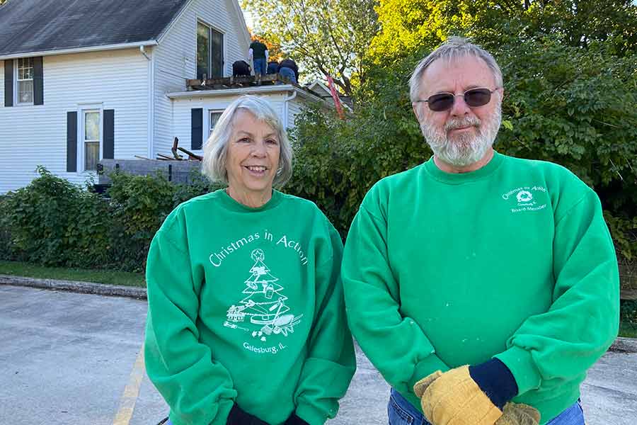 Steve and Doris Medhurst at a home they're working on as volunteers with Christmas in April