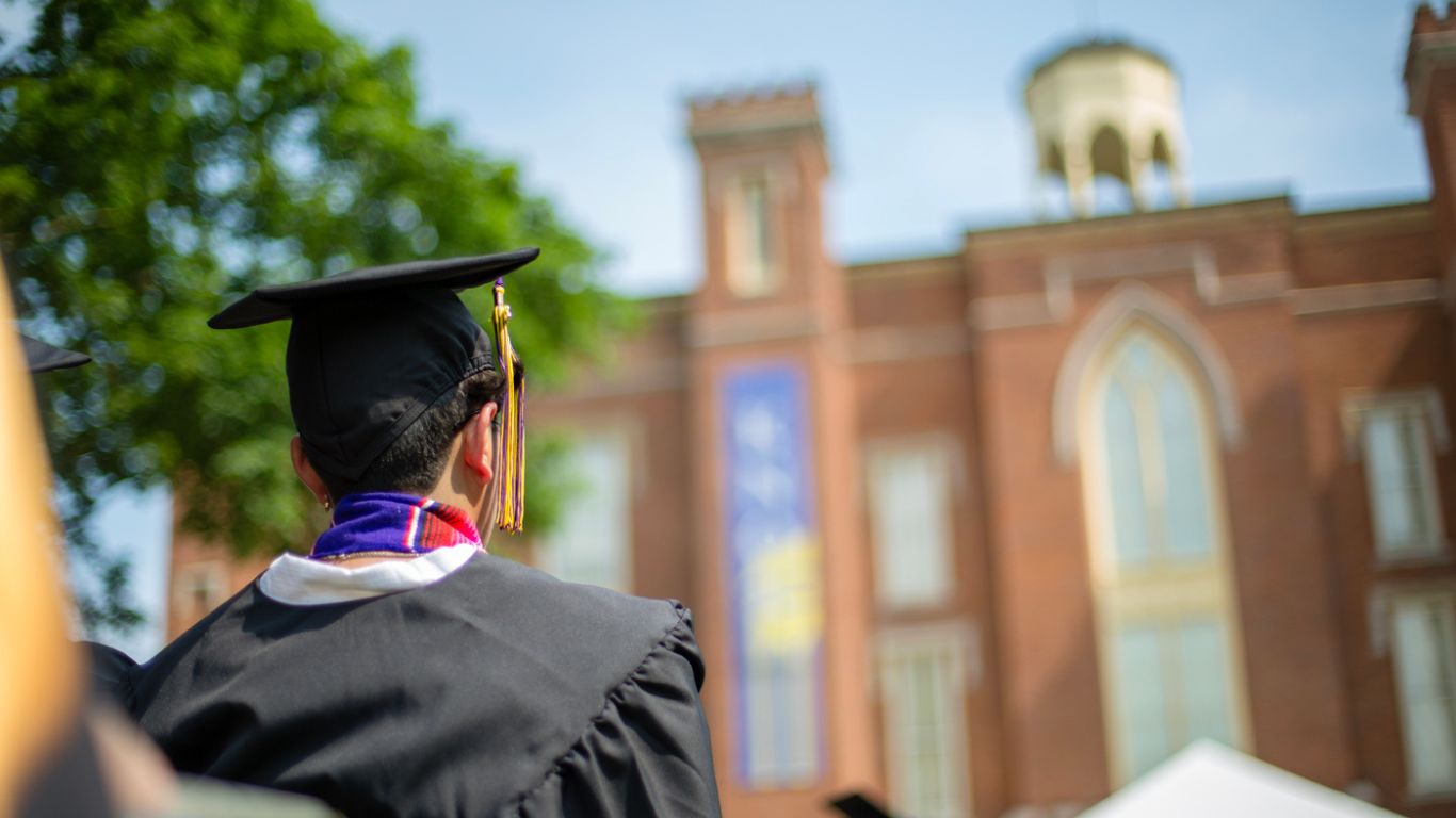 A student at Commencement